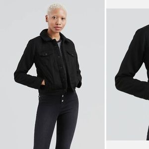 Women’s Levi’s Black Trucker Sherpa Lined Denim Jacket